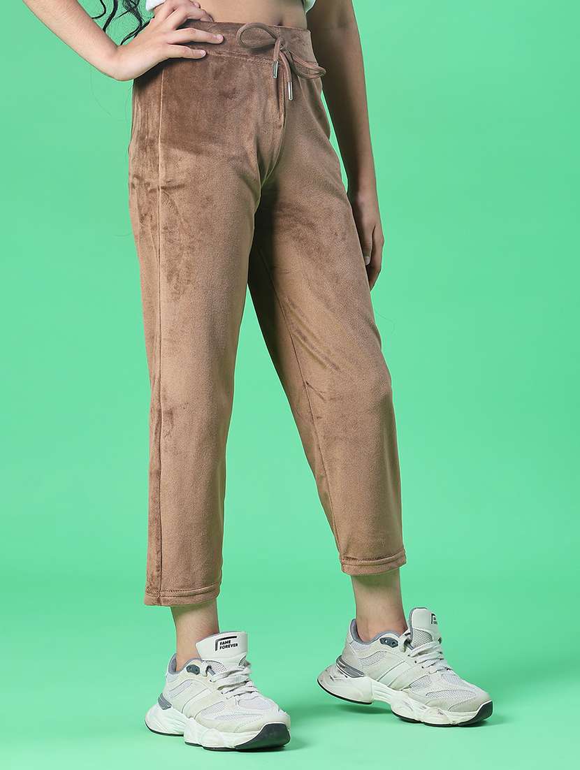 girls solid mid rise winterwear trouser - 21962704 -  Standard Image - 5