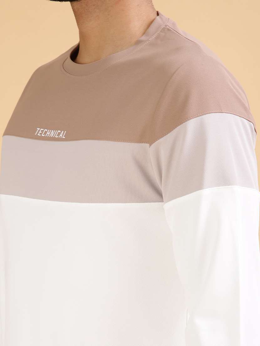 men color blocked long sleeve regular fit t-shirt - 21962708 -  Standard Image - 3