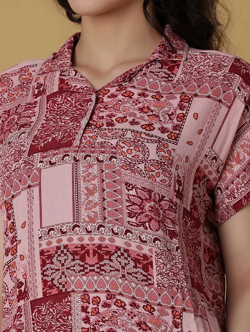 women printed collared regular top - 21962758 - Standard Image - 5