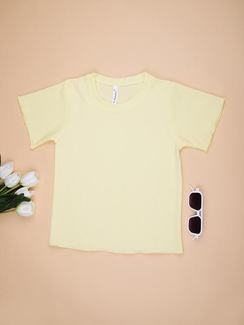 girls yellow solid short sleeve top - 21962773 - Standard Image - 0