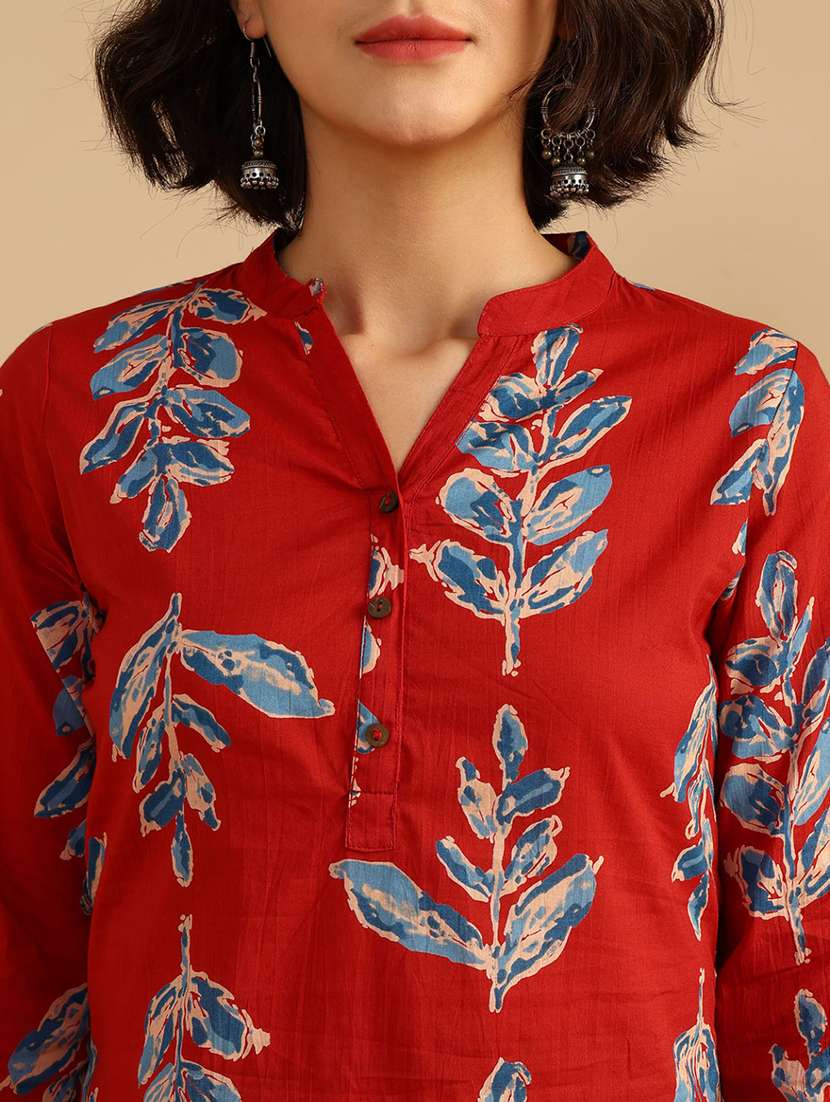 women three quarter sleeve straight kurta - 21962786 -  Standard Image - 5