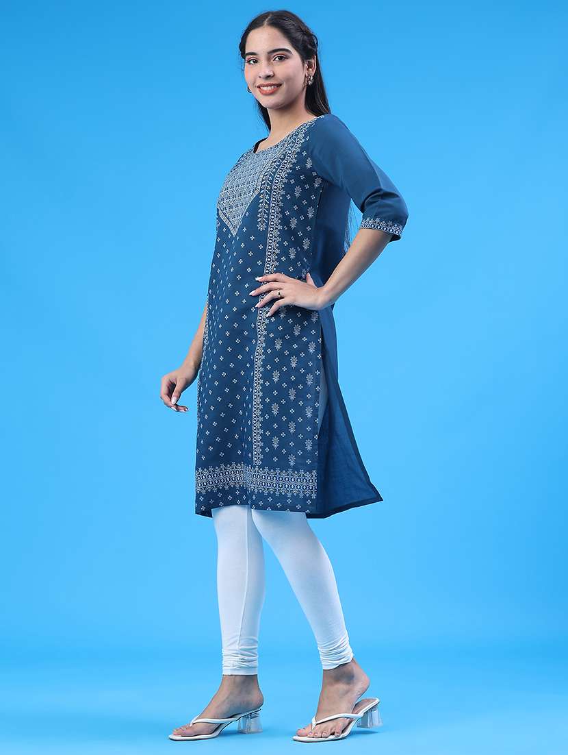 women printed round neck kurta legging set - 21962813 -  Standard Image - 3