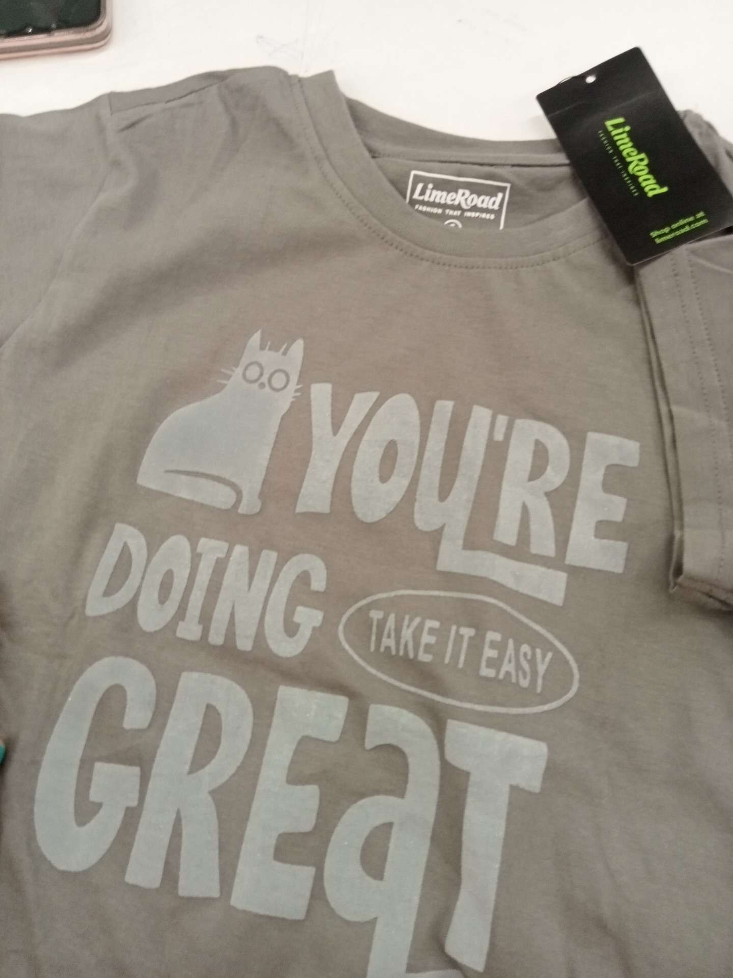 grey cotton single jersey tee - 21962842 - Zoom Image - 0