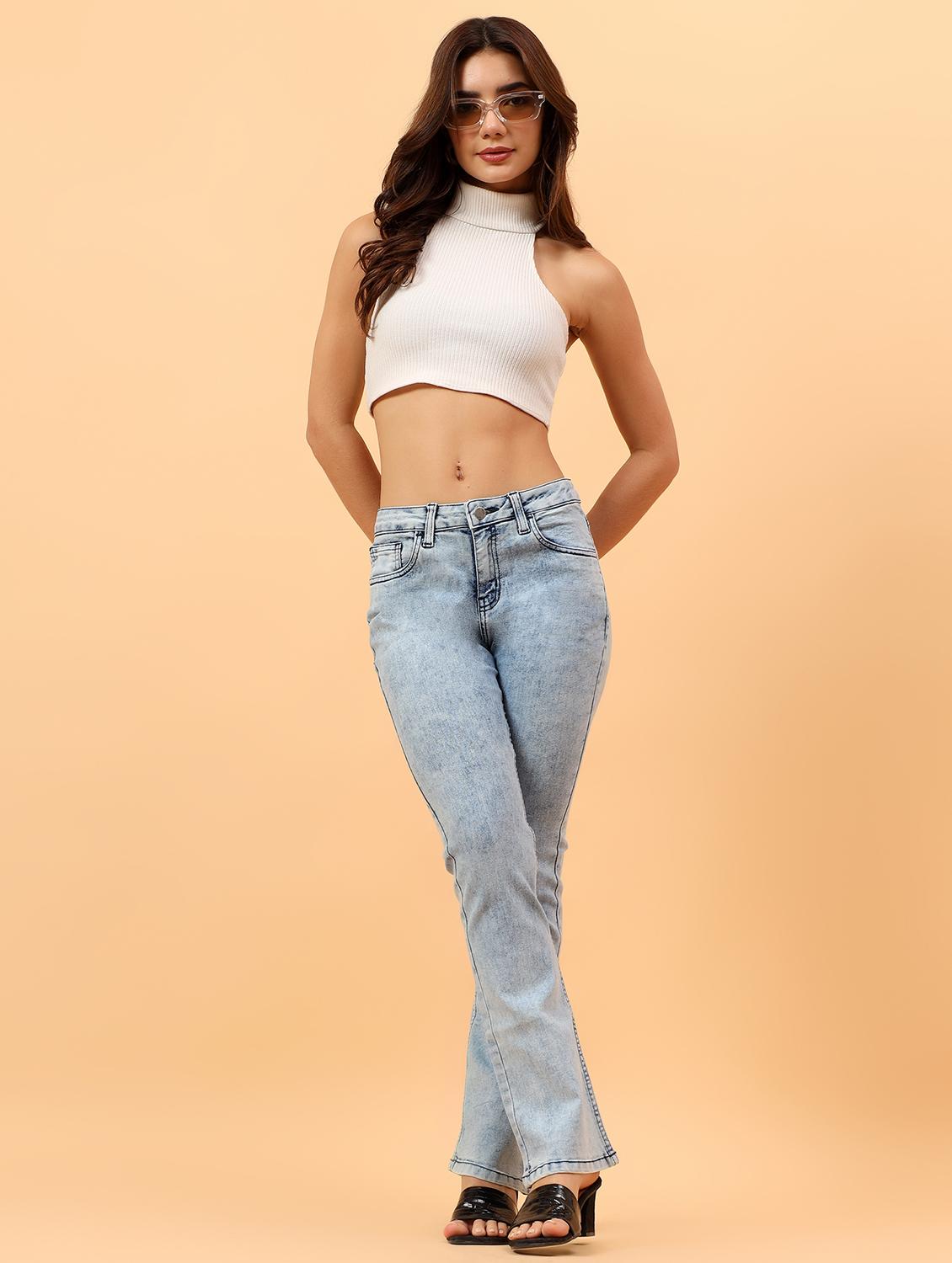 women solid mid rise straight fit jean - 21962890 - Standard Image - 3
