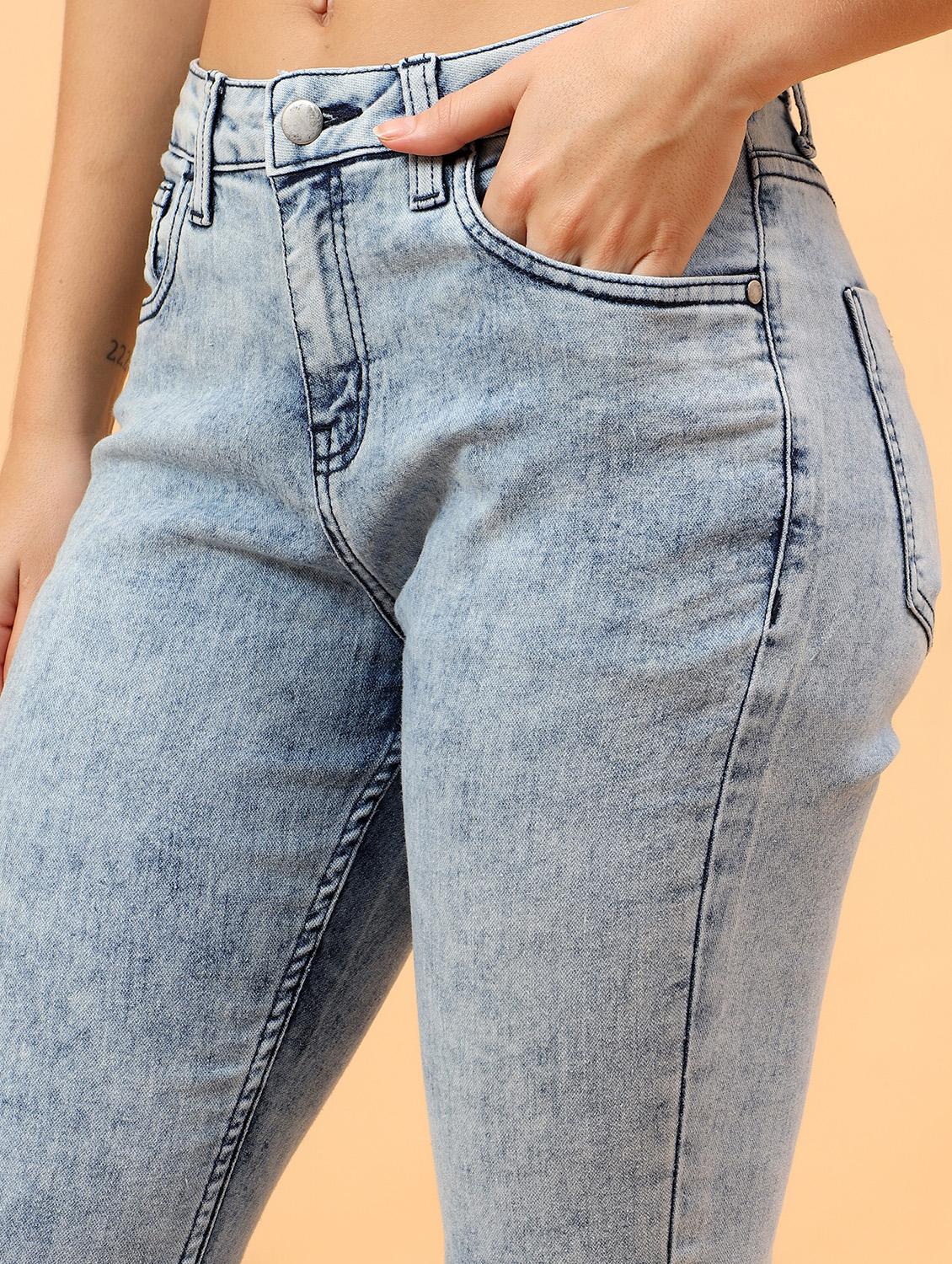 women solid mid rise straight fit jean - 21962890 - Standard Image - 5