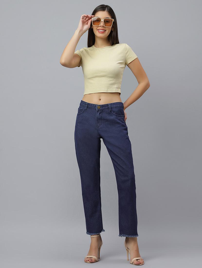 women solid mid rise straight fit jean - 21962901 - Standard Image - 3