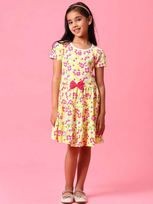 gilrs printed puff sleeve tiered dress - 21962925 -  Standard Image - 0