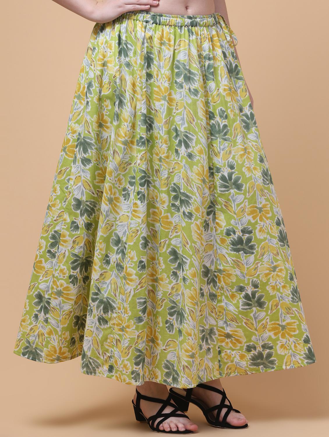 women floral print mid rise flared maxi skirt - 21962949 - Standard Image - 3