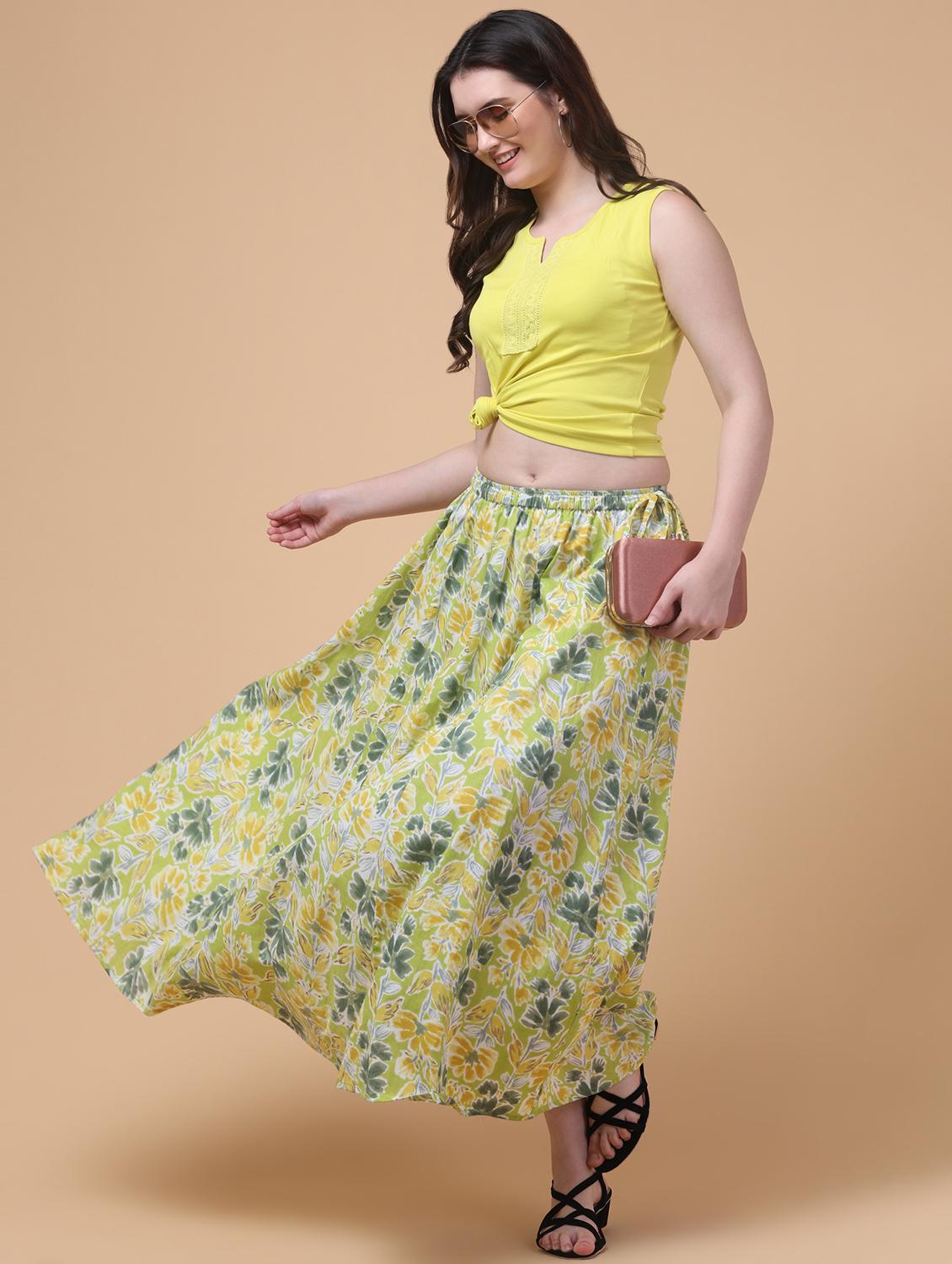 women floral print mid rise flared maxi skirt - 21962949 - Standard Image - 5