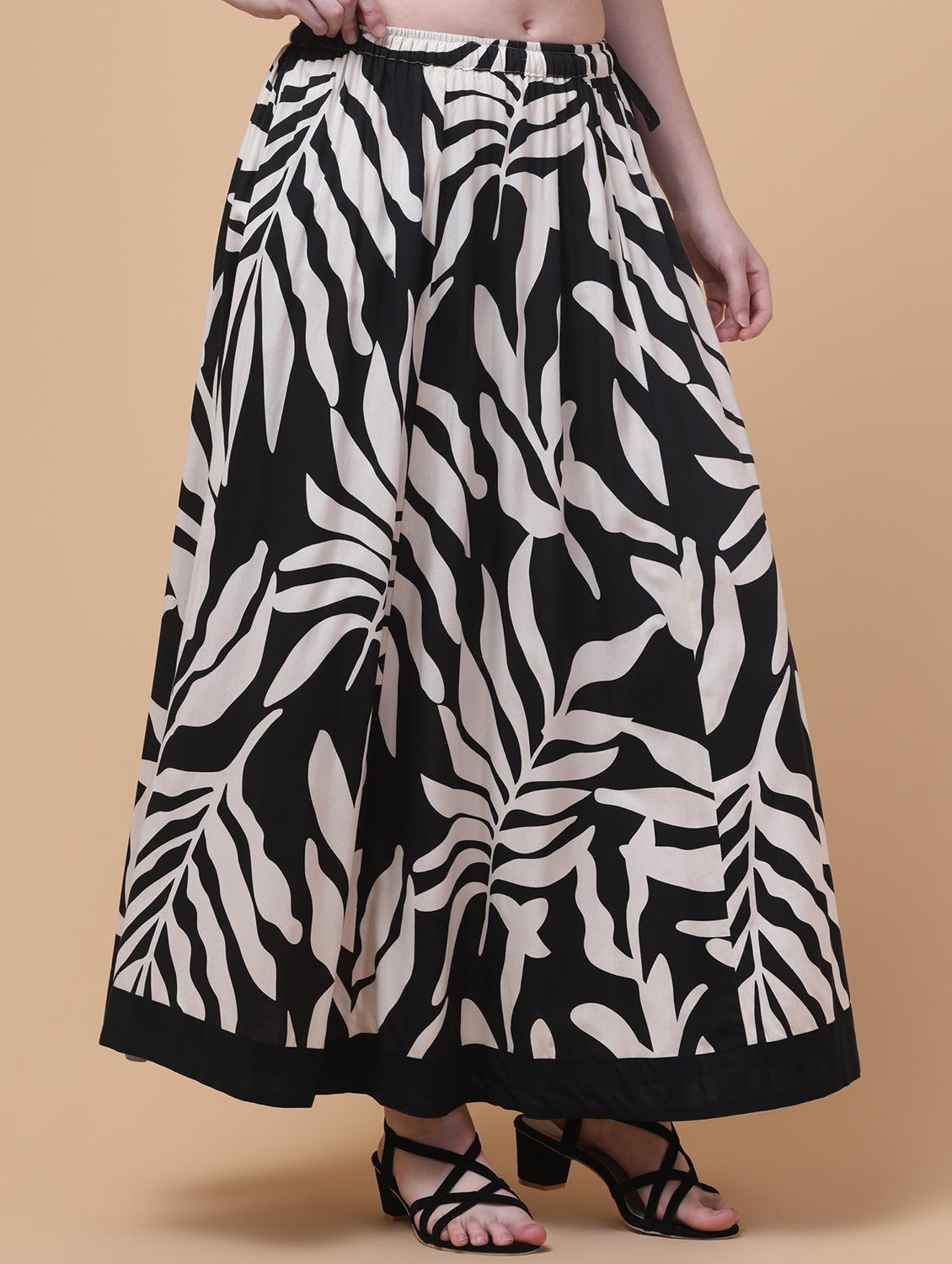 women printed mid rise flared maxi skirt - 21962954 - Standard Image - 3