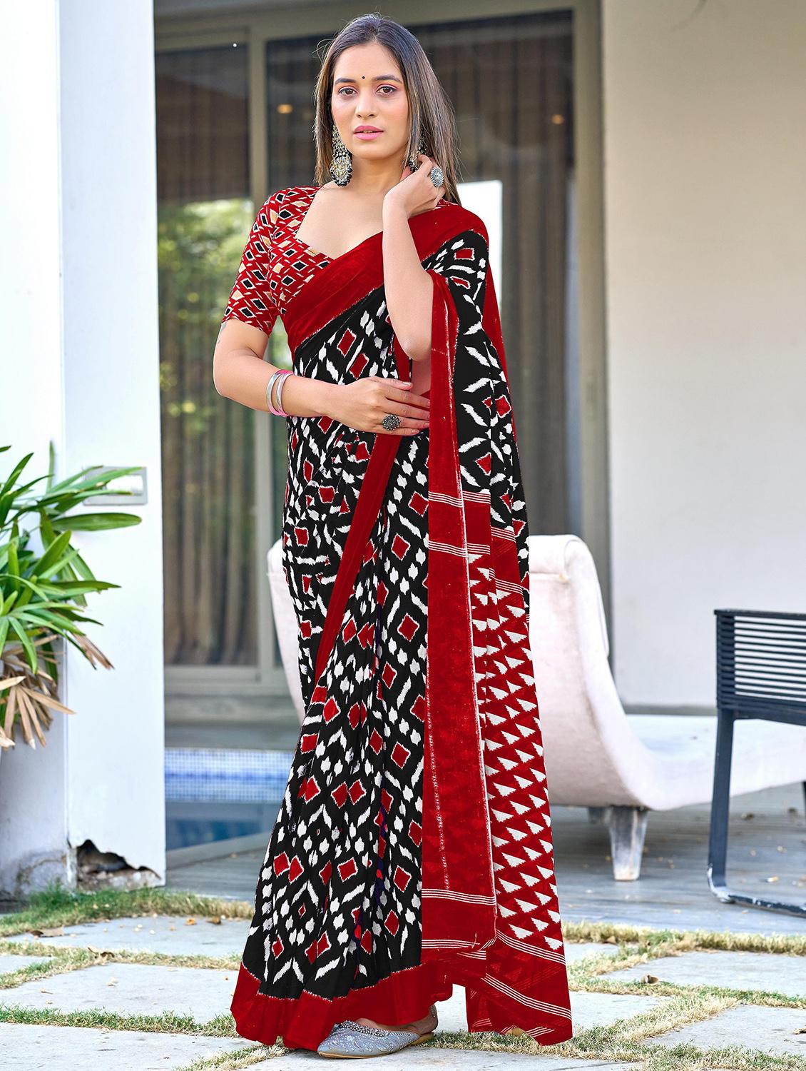 women printed casual wear saree with blouse - 21962982 - Zoom Image - 0