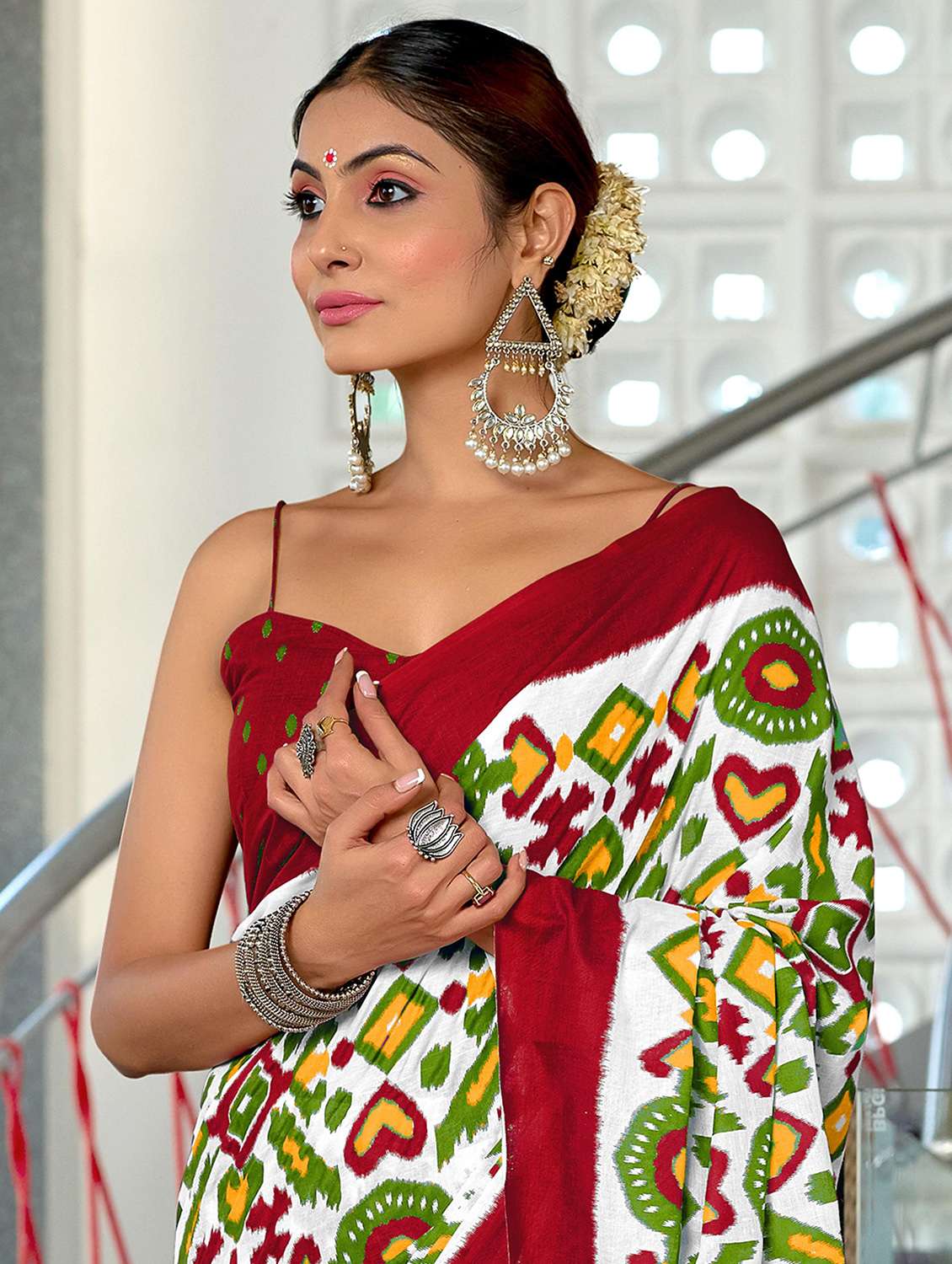 women printed casual wear saree with blouse - 21963004 -  Standard Image - 3