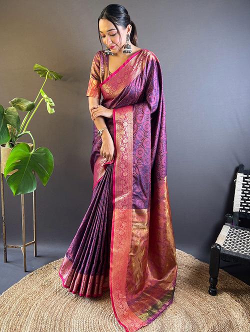 women self design bordered saree with blouse - 21963037 -  Standard Image - 0