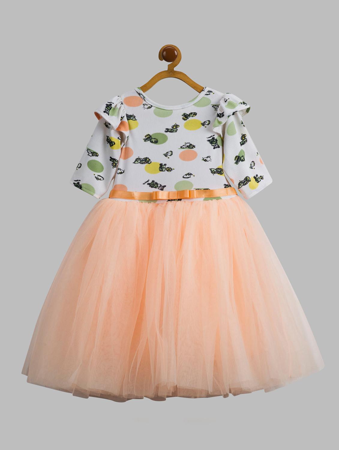 girls printed short sleeve fit & flare dress - 21963183 -  Zoom Image - 0