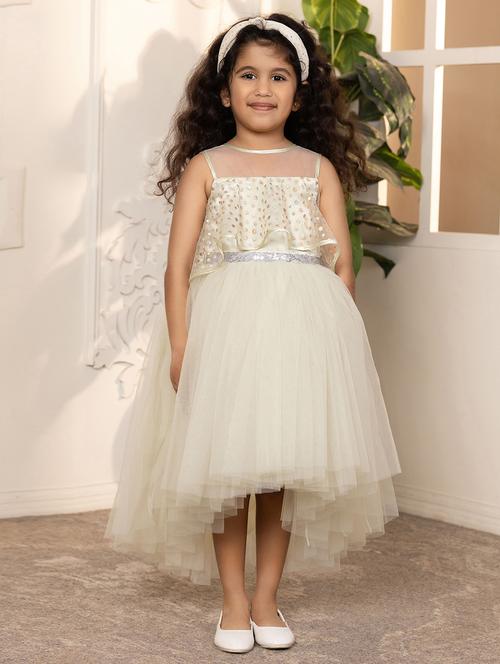 girls self designed sleeveless high low dress - 21963201 - Standard Image - 0