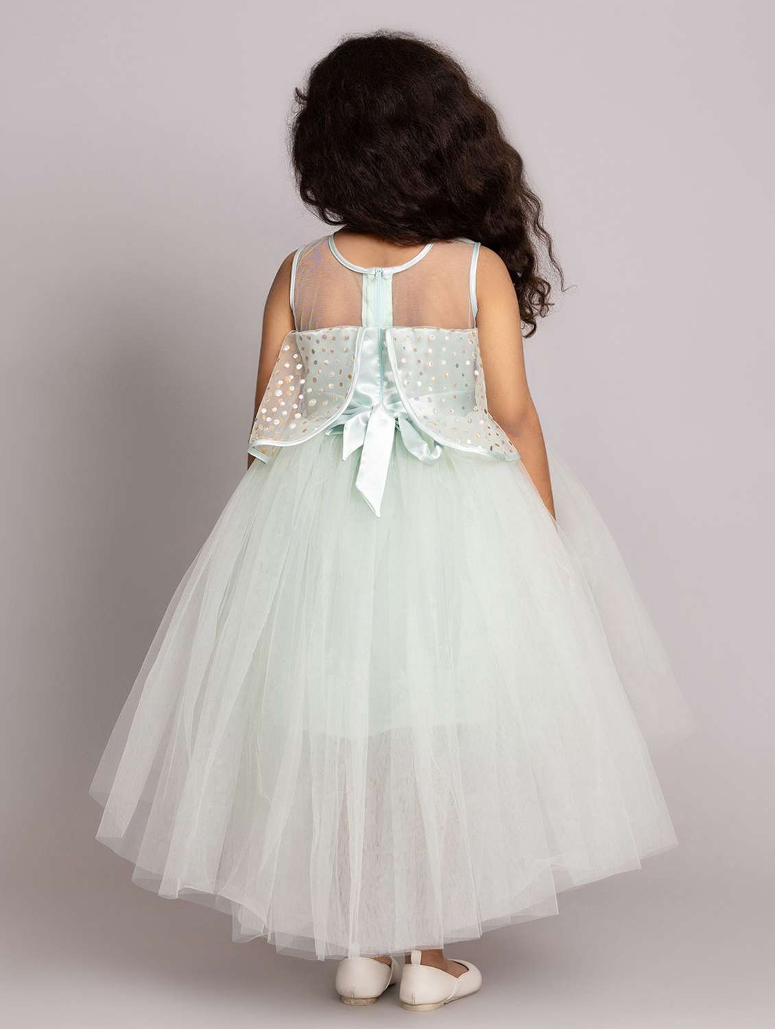 girls self designed sleeveless high low dress - 21963204 -  Standard Image - 3