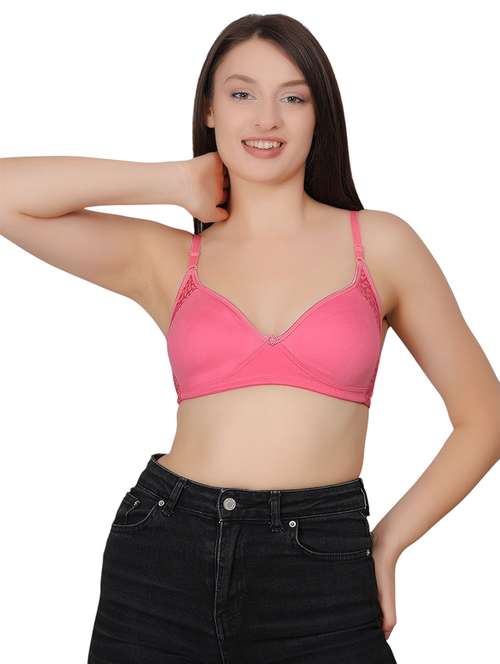 women solid lightly padded t-shirt bra - 21963215 - Standard Image - 0