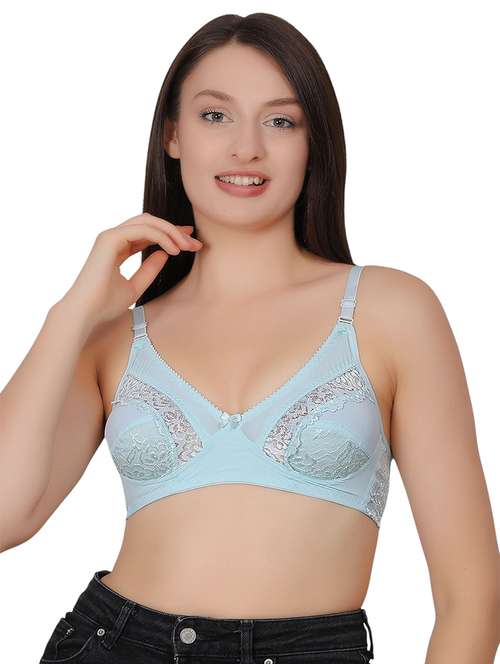 women solid lace detailed t-shirt bra - 21963220 -  Standard Image - 0