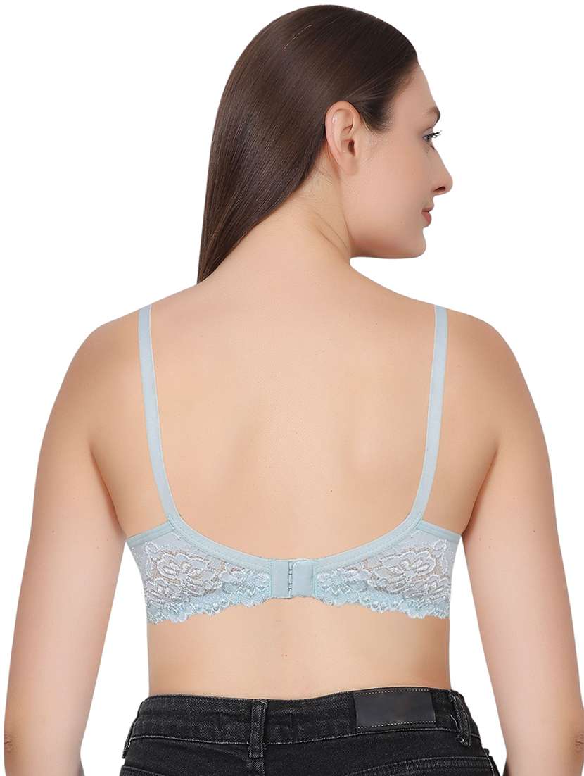 women solid lace detailed t-shirt bra - 21963220 -  Standard Image - 3