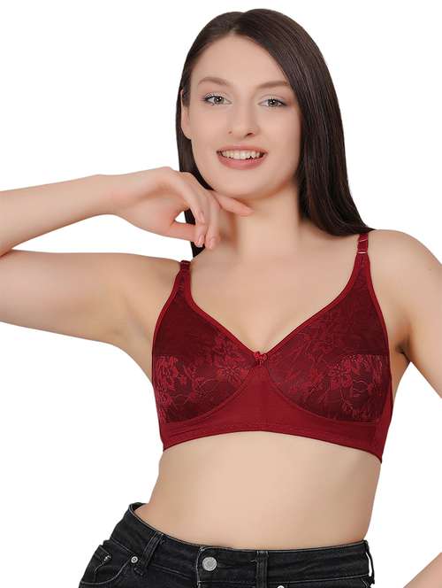 women self designed lace detailed regular bra - 21963230 -  Standard Image - 0