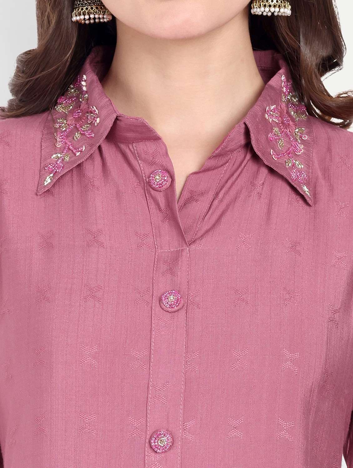 women three quarter sleeve straight kurta - 21963292 - Standard Image - 5
