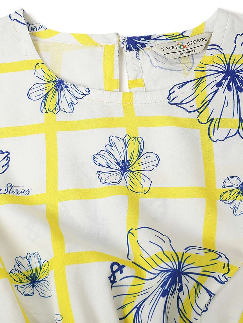 girls white printed cap sleeve crop top - 21963304 - Standard Image - 3