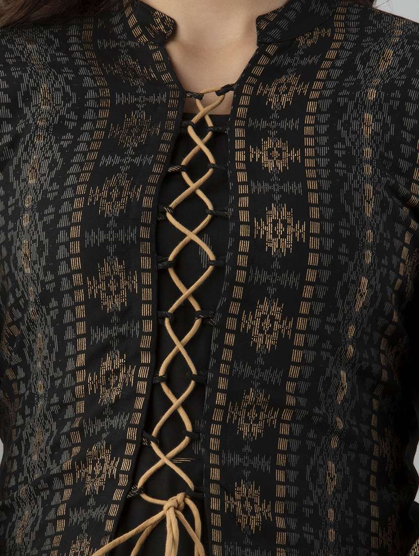 women printed three quarter sleeve ethnic dress - 21963326 - Standard Image - 5