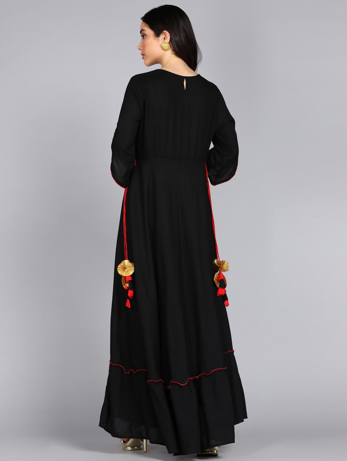 women embroidered three quarter sleeve ethnic dress - 21963331 - Standard Image - 3