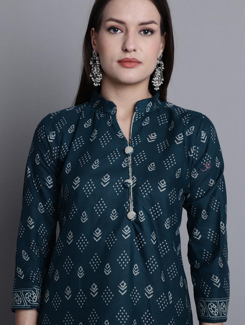 women printed three quarter sleeve kurta salwar with dupatta set - 21963363 - Standard Image - 5