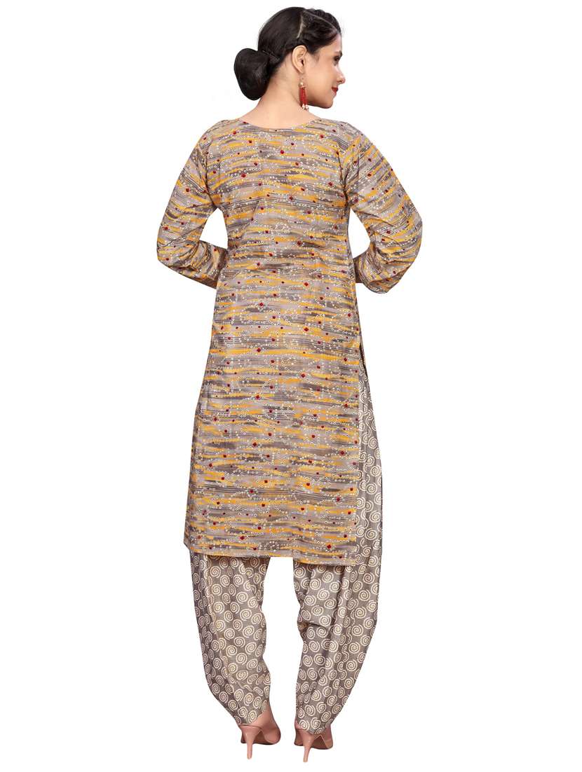 women printed three quarter sleeve kurta salwar with dupatta set - 21963365 -  Standard Image - 3