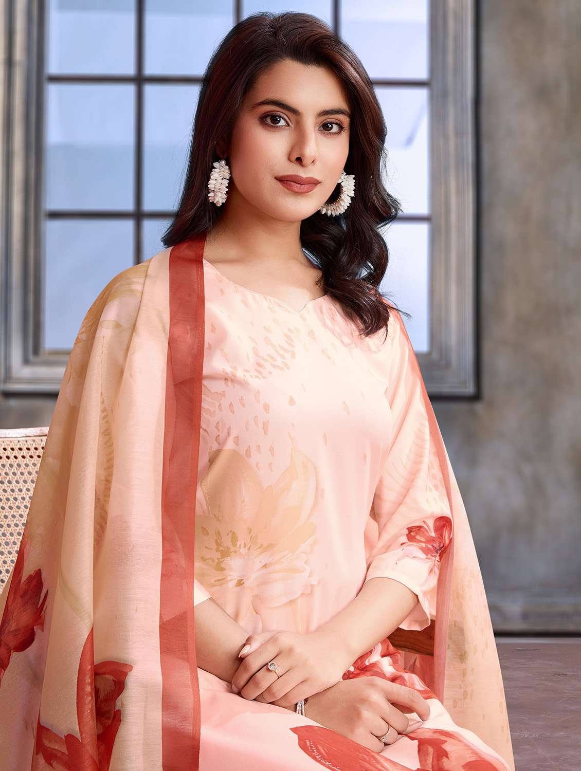 women three quarter sleeve kurta pant with dupatta set - 21963500 -  Standard Image - 5