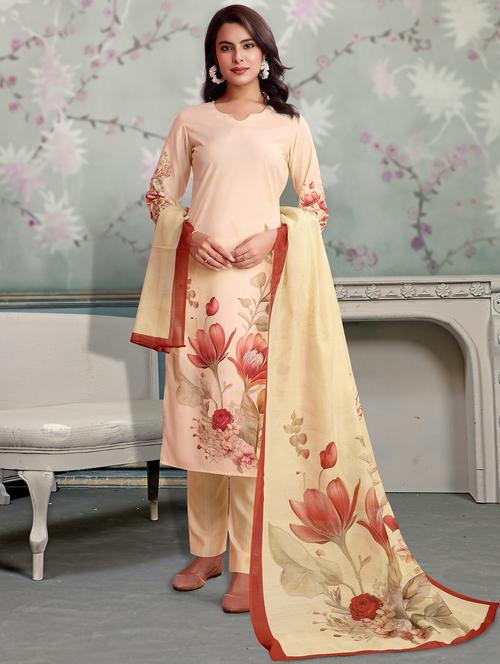 women three quarter sleeve kurta pant with dupatta set - 21963501 - Standard Image - 0