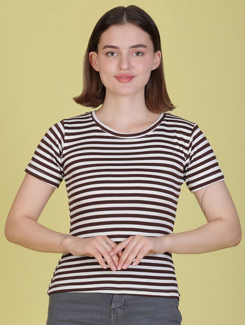 women striped short sleeve t-shirt - 21963933 -  Zoom Image - 0