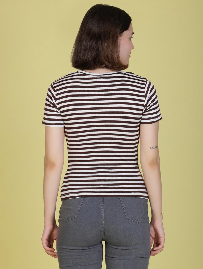 women striped short sleeve t-shirt - 21963933 - Standard Image - 3