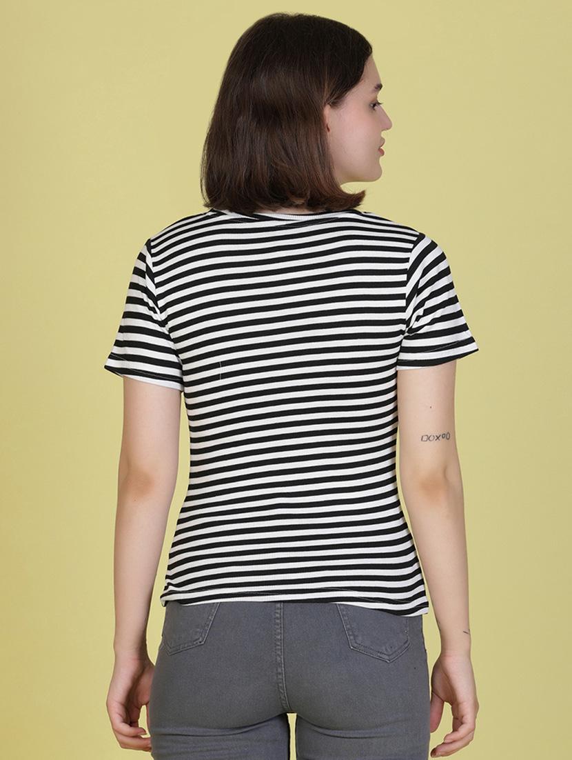 women striped short sleeve t-shirt - 21963934 - Standard Image - 3