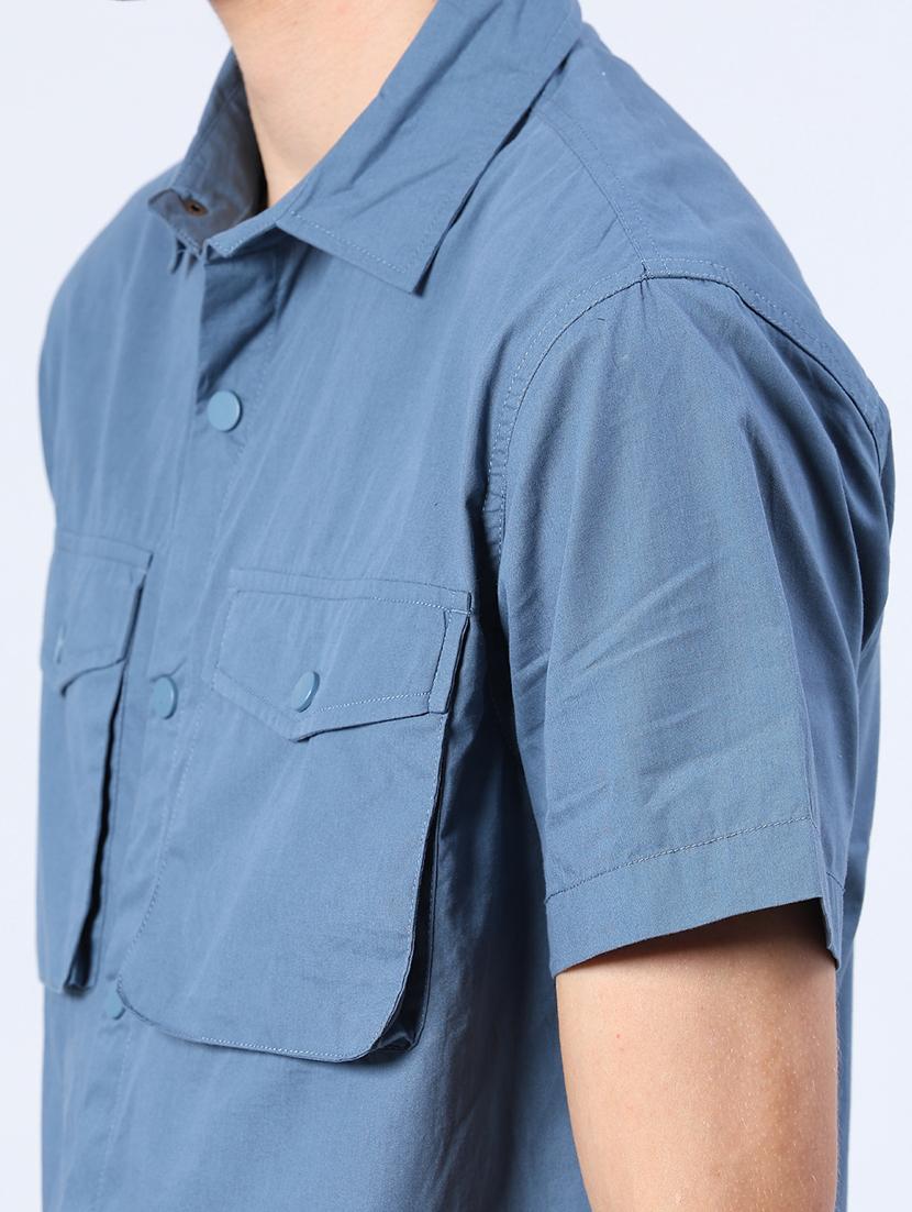 men solid short sleeve regular fit casual shirt - 21963935 - Standard Image - 5