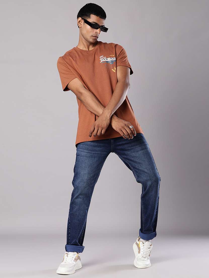 men front & back print round neck regular fit t-shirt - 21963943 - Standard Image - 3