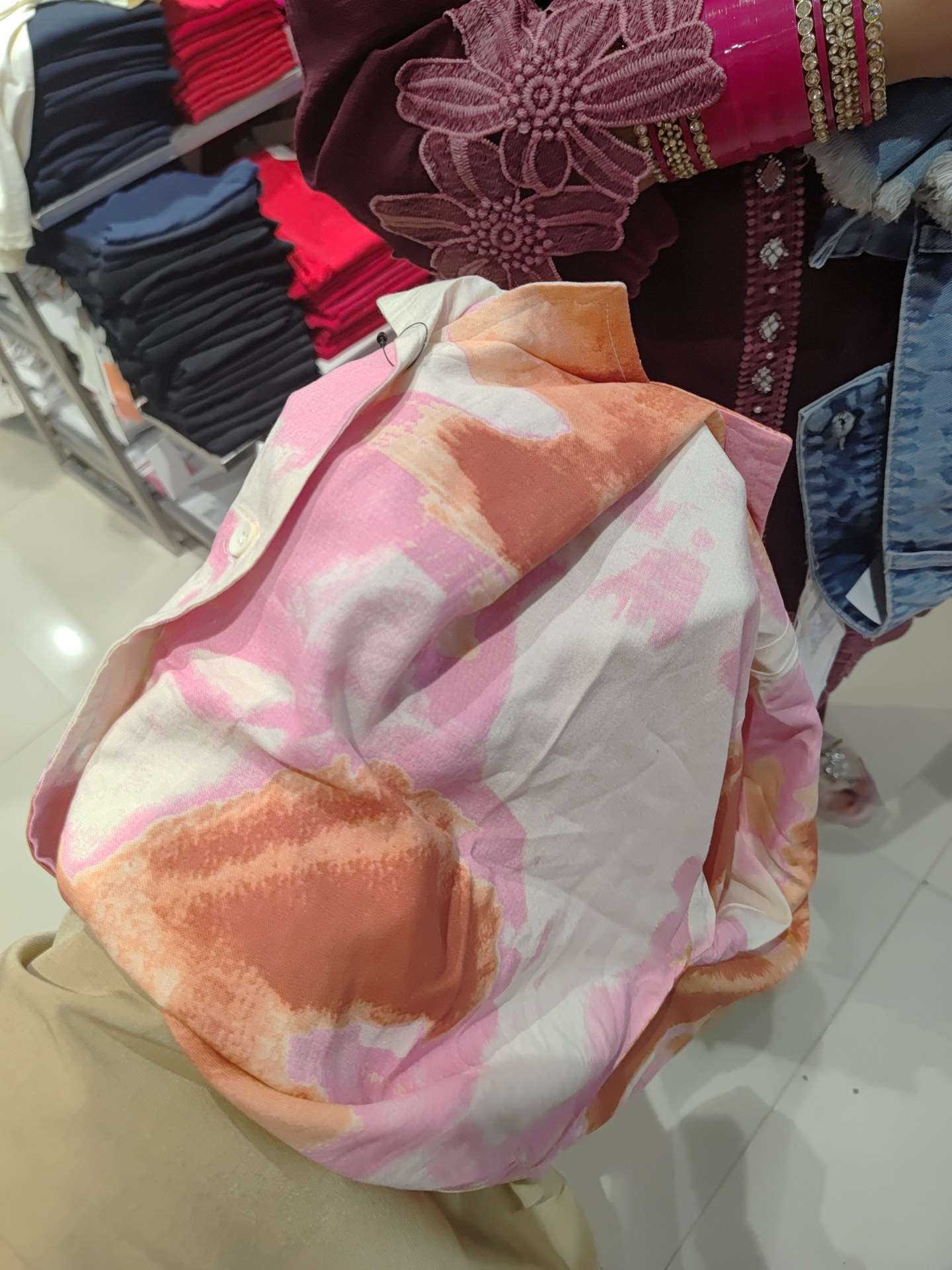 coral rayon shirt - 21963946 -  Zoom Image - 0