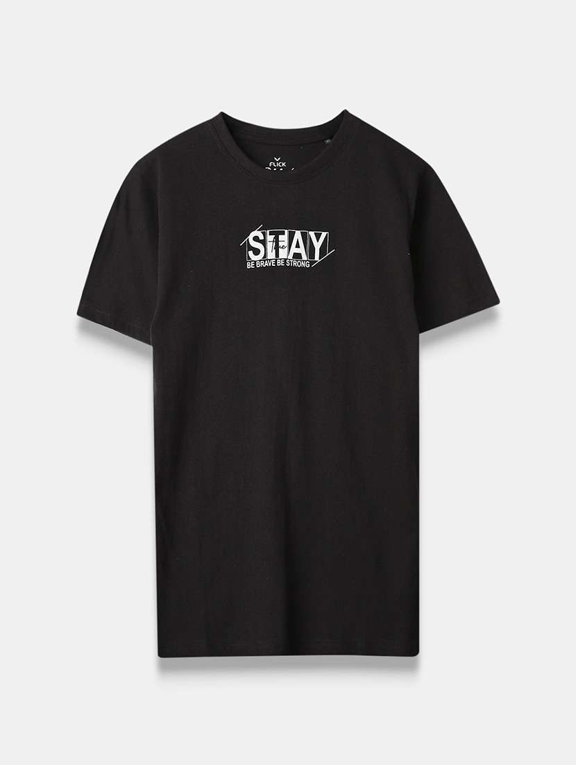 men black chest print short sleeve t-shirt - 21963958 - Zoom Image - 0