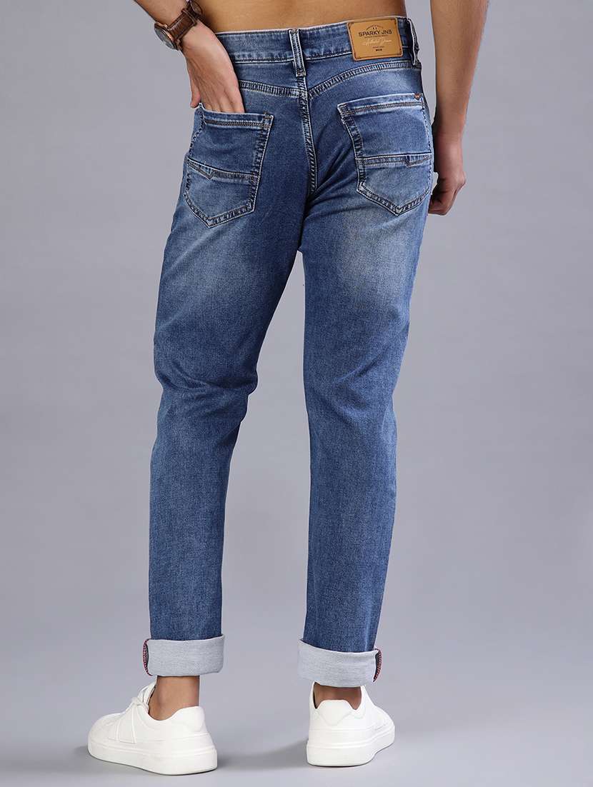 men washed mid rise full length jeans - 21964214 -  Standard Image - 3