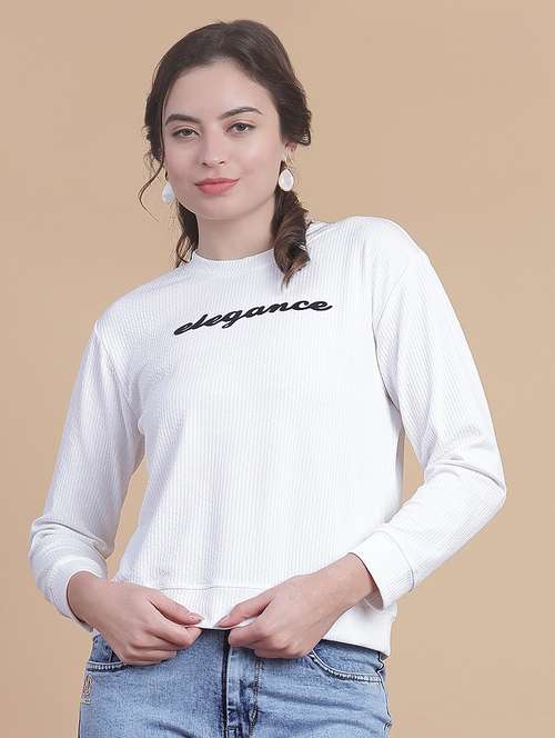 women chest print long sleeve t-shirt - 21964229 -  Standard Image - 0