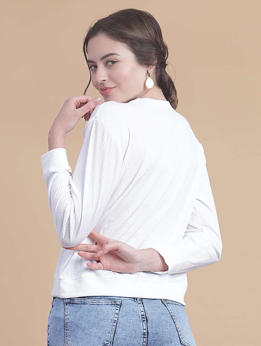 women chest print long sleeve t-shirt - 21964229 -  Standard Image - 3