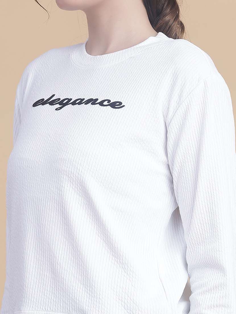 women chest print long sleeve t-shirt - 21964229 -  Standard Image - 5