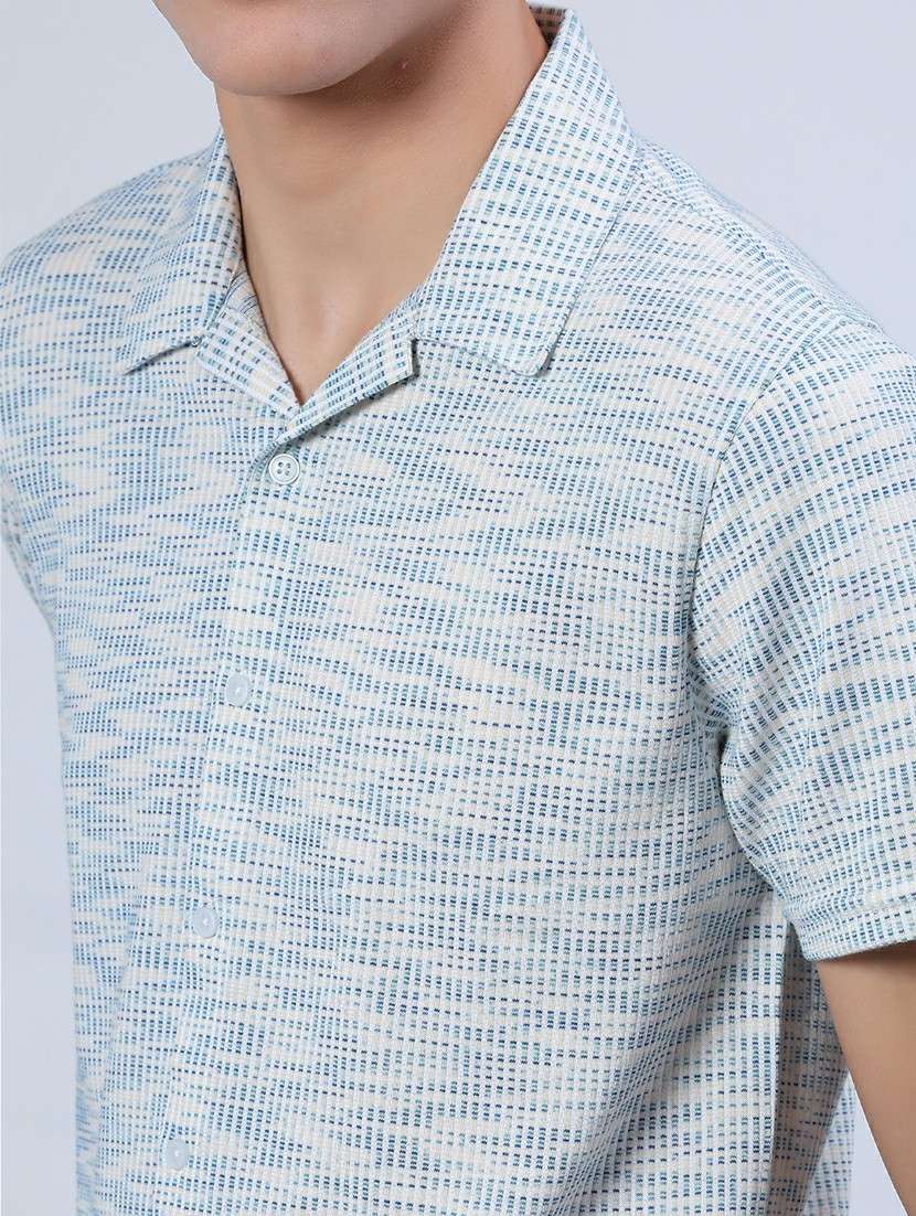 men self design short sleeve regular fit casual shirt - 21964244 -  Standard Image - 5