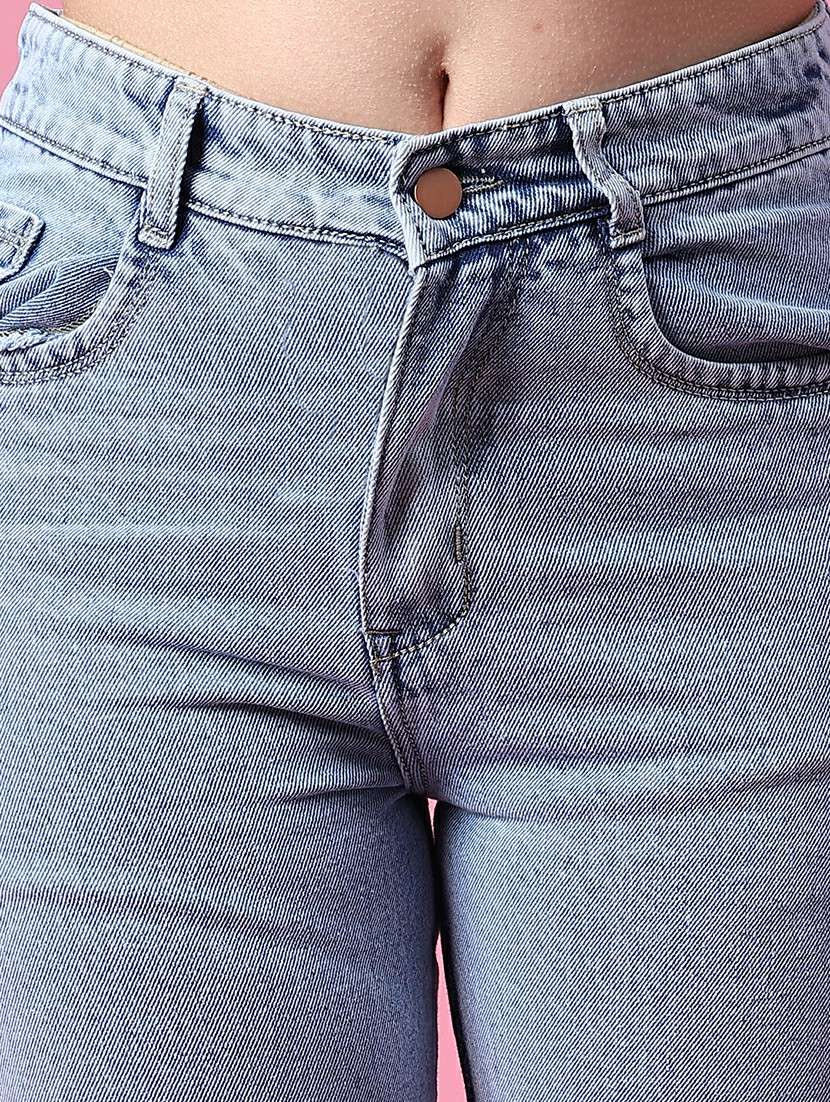 women plain mid rise straight fit jeans - 21964251 -  Standard Image - 5