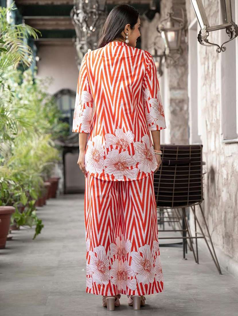 women three quarter sleeve ethnic co-ord set - 21964287 - Standard Image - 5