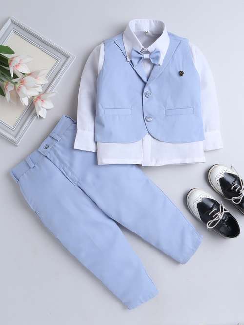 boys solid waistcoat and trouser set - 21964350 -  Standard Image - 0
