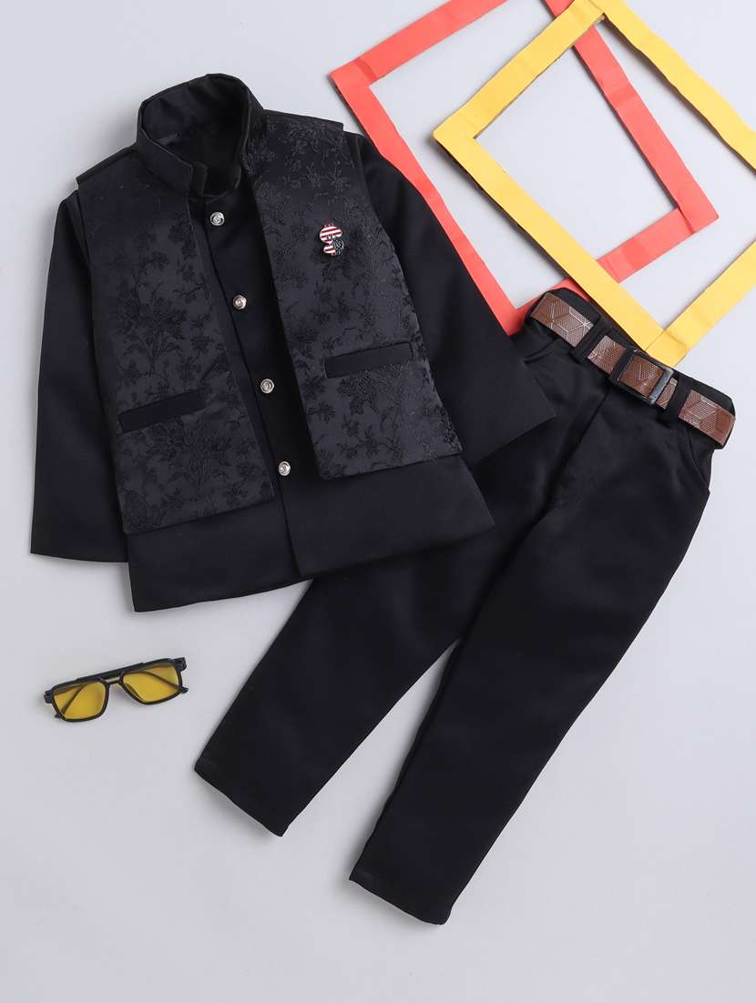 boys self designed waistcoat and trouser set