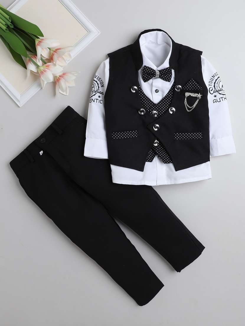 boys polka doted waistcoat and trouser set
