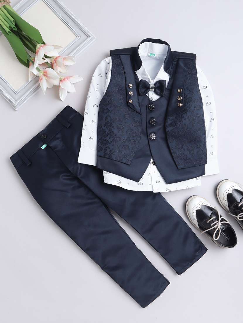 navy blue polyester suit sets twin & dungree